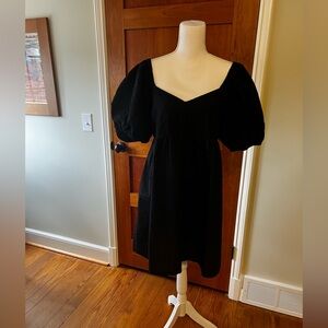 Fit & Flare Puff-Sleeve Seersucker All-Day Mini Dress